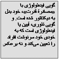 Textfeld: گویی ایده‌ئولوژی با مصادرۀ قدرت، خود بدل به دیکتاتور شده است. و گویی تئوری، آیین یا ایده‌ئولوژی است که به خودی خود سرنوشت افراد را تعیین می‌کند و نه برعکس