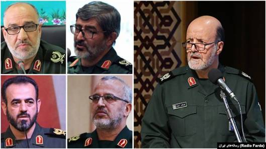 علی اکبر نوری فرمانده قرارگاه صاحبالزمان و فرماندهان استانی تحت امرش؛ محمدتقی شاهچراغی، محمد شاهرخی، محسن کریمی، و حمید دامغانی